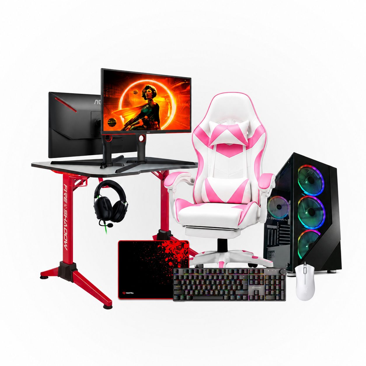 GG BUNDLE 15 / Ryzen 7 5800X / 16GB DDR4 / 500GB / RTX 5060 8GB + AOC 25G3ZM/BK 240Hz + DJ2319F + Shadow + MK009PRO + Razer DeathAdder Essential 2021 + Black Shark V2 X + Mauspad