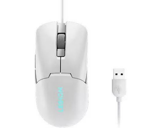 Maus Gaming Lenovo Legion M300s / RGB / deri në 8000 DPI / 6 butona / Omron microswitch mekanik / me kabllo - Bardhë - Figura 4