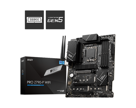 Pllakë Amë Intel MSI PRO Z790-P WIFI LGA1700 ATX me Wi-Fi dhe Bluetooth