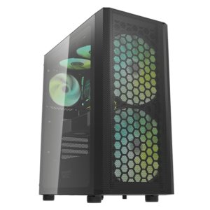 Kasë Darkflash DK360 / Mid‑Tower / 3xRGB Fans – Zezë