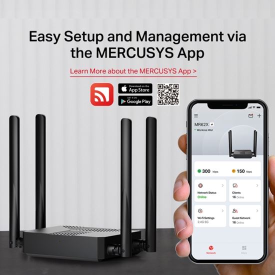 Ruter Mercusys AX1500 / Wi‑Fi 6 Dual Band / 1.5 Gbps / 4× Antena – Zezë - Figura 4