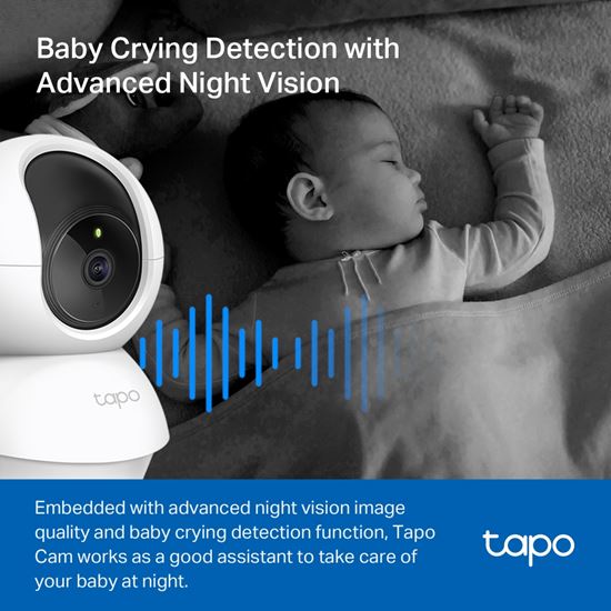 Kamera Sigurie IP TP-Link Tapo C200 / Pan and Tilt / Wi-Fi / Full HD / Night Vision - Bardhë - Figura 4