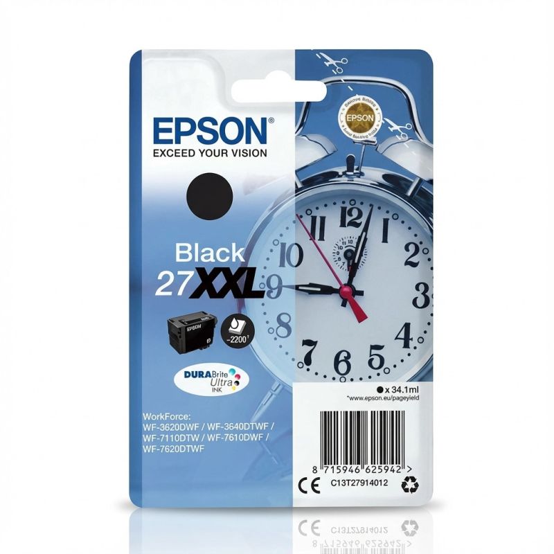 INK Epson / 27XXL / C13T27914012 / 2,200 faqe - Zezë