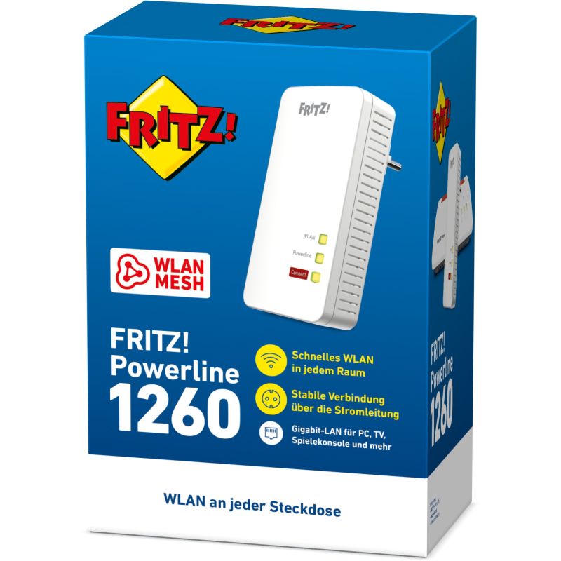 Powerline AVM FRITZ! / 1260E / 1200Mbit/s / Ethernet + WLAN / Single - Bardhë - Figura 4