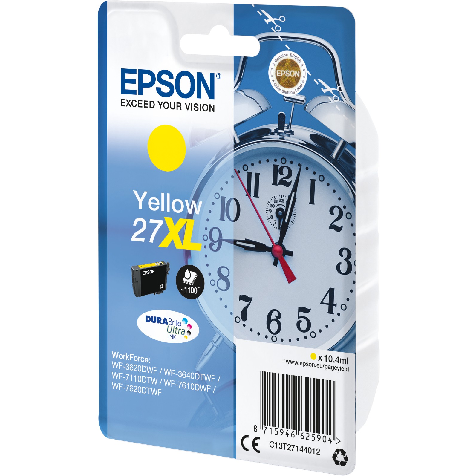 INK / Epson / 27XL / High Capacity / C13T27144012 / Verdhë - Figura 2