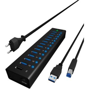 HUB ICY BOX USB 3.0 / 13 Ports + 1x Charging Port / with Power Supply / Aluminium - Zezë