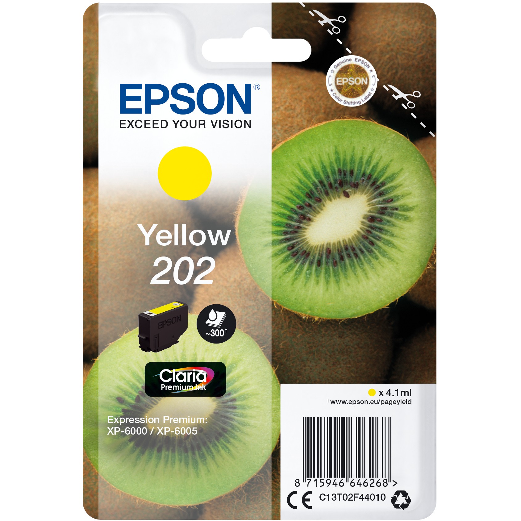 INK Epson 202XL C13T02F44010 Ink Cartridge / kapacitet standard – Verdhë