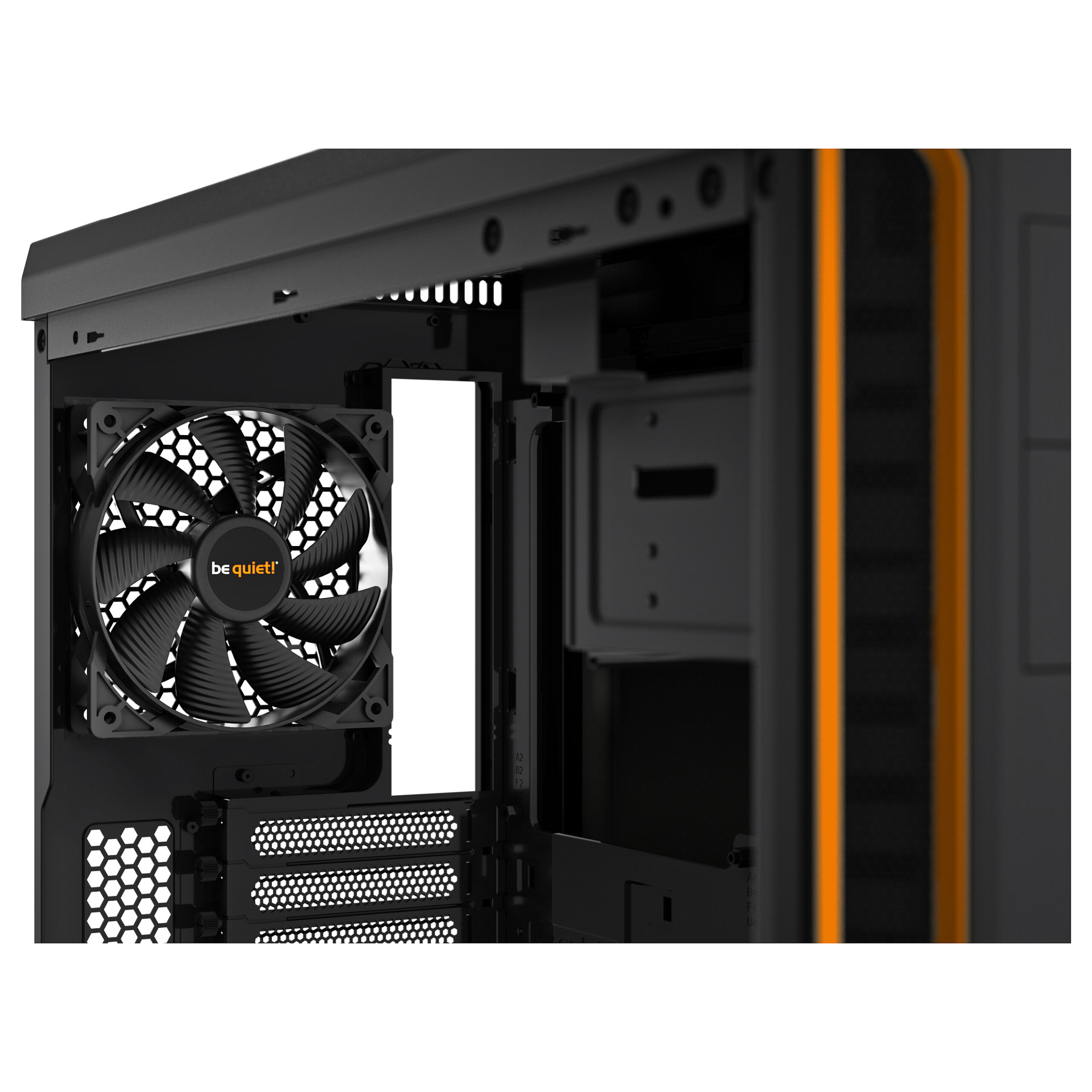 Kasë Midi Tower be quiet! Pure Base 600 Orange Window – Zezë - Figura 2