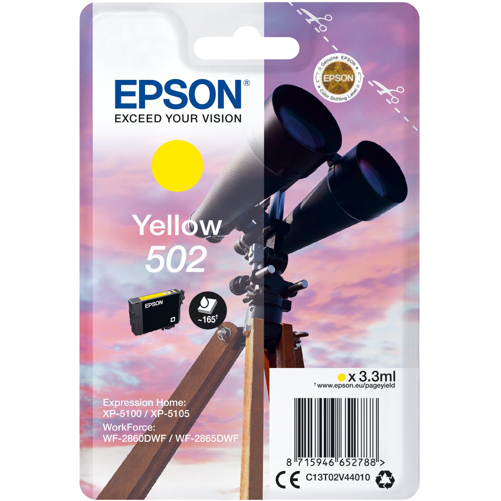 INK Epson 502 / C13T02V44010 - Verdhë