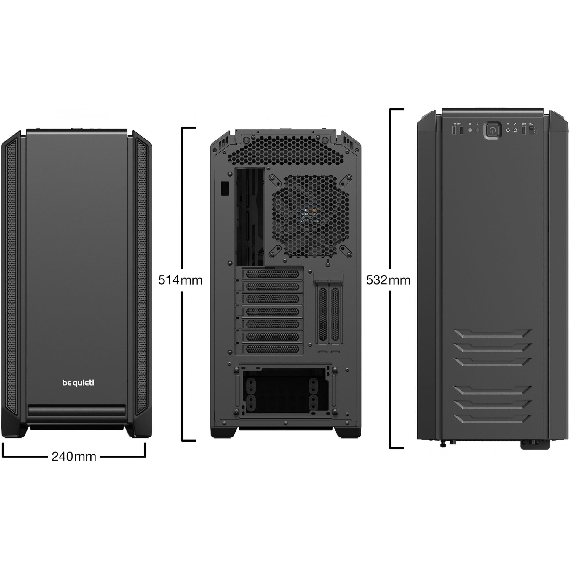 Kasë Midi be quiet! Silent Base 601 Window – Zezë - Figura 2
