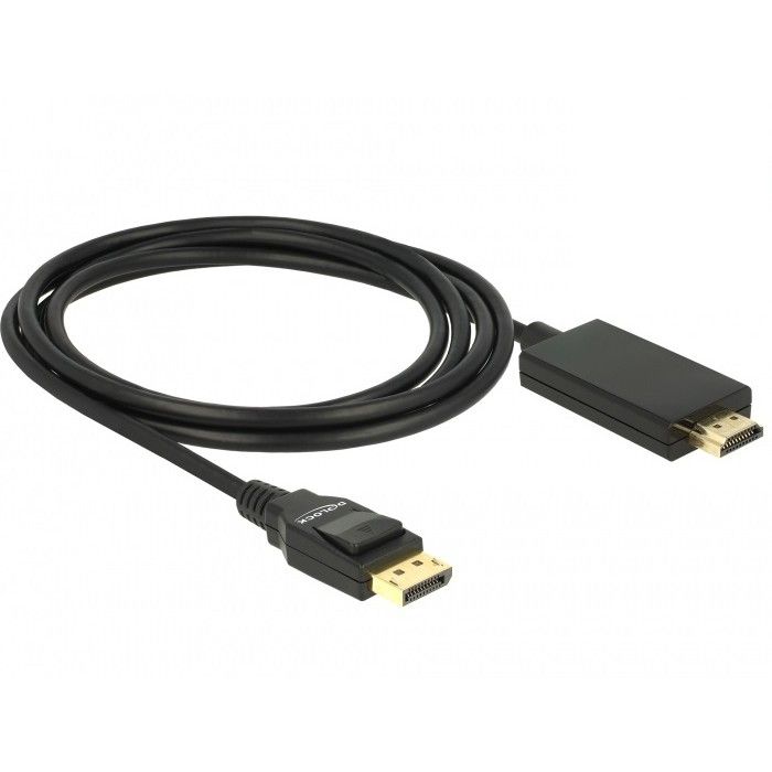 Kabllo DisplayPort DELOCK 1.2 Male > High Speed HDMI-A Male Passive 4K 2 m – Zezë - Figura 2