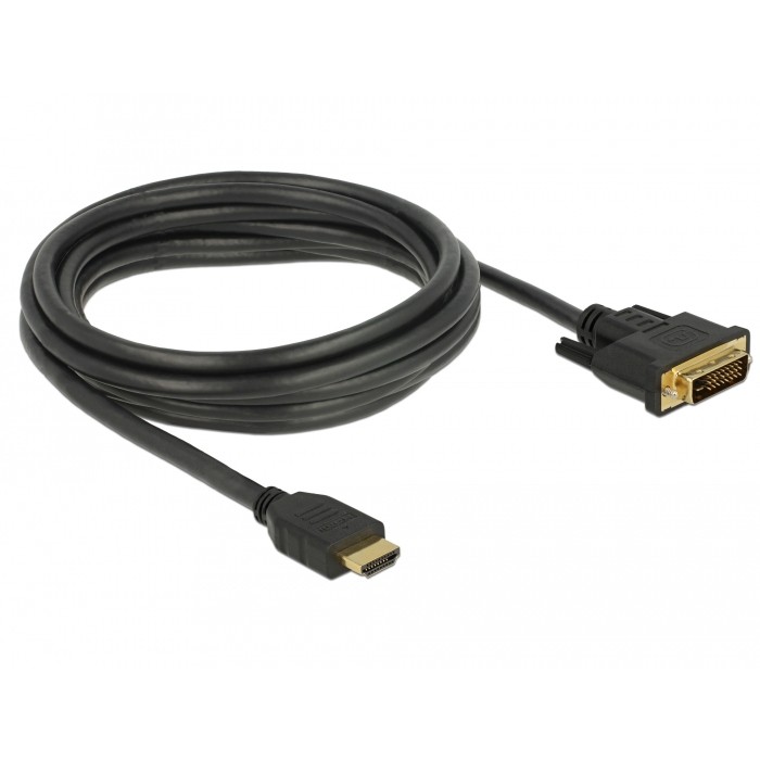 Kabllo HDMI ↔ DVI 24+1 DELOCK / Bidirectional / St–St / 3m - Zezë - Figura 2