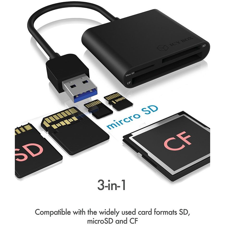 Lexues Kartash USB 3.0 ICY BOX IB‑CR301‑U3 / SD + MicroSD + CF - Figura 2