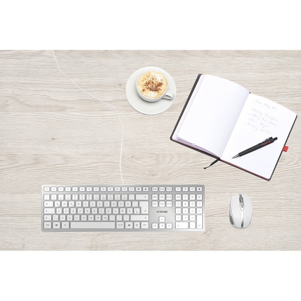 Tastierë Cherry KC 6000 Slim / me kabllo / USB / QWERTZ / e argjendtë - Figura 2