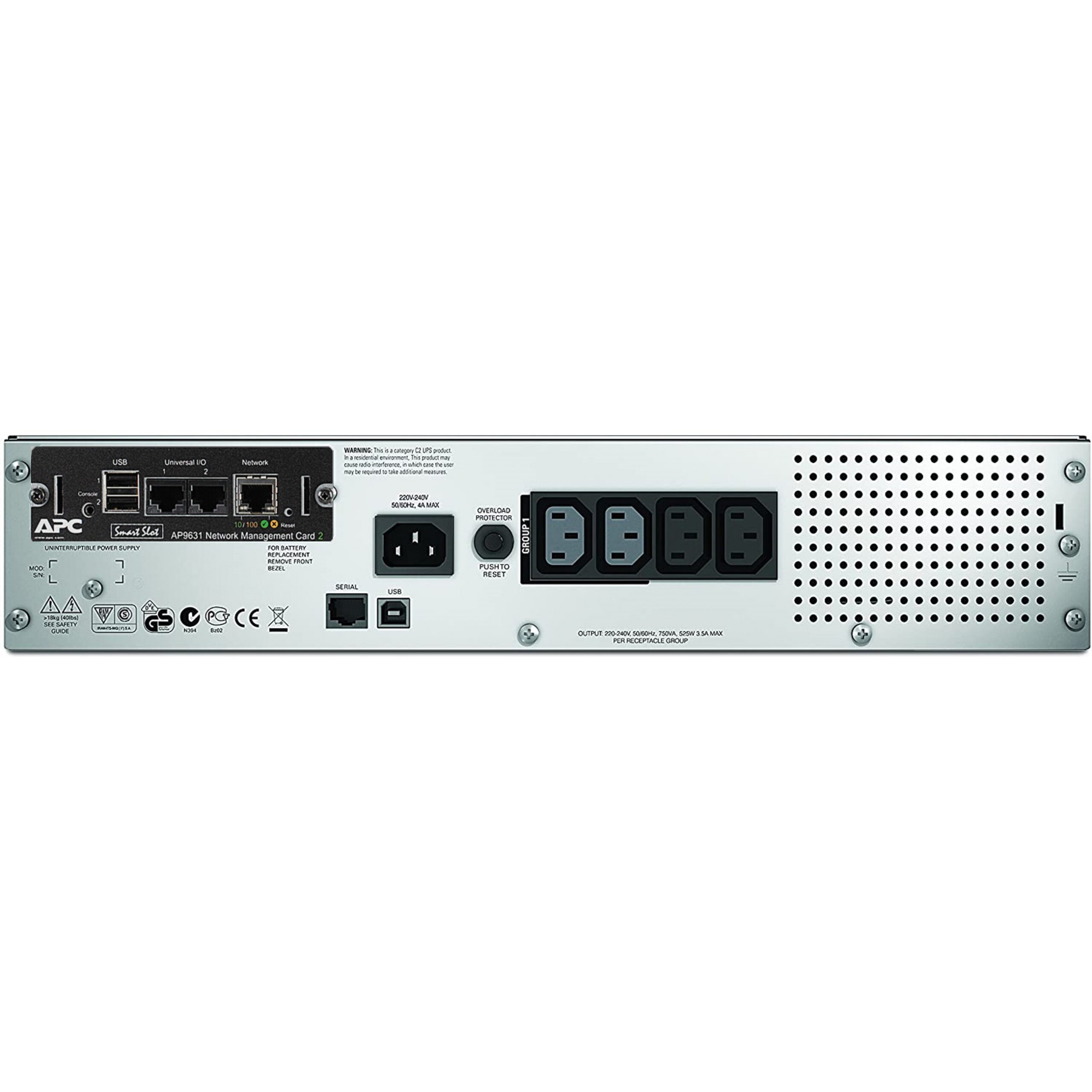 APC Smart-UPS SMT750RMI2UNC – 750VA / 500W Rack 2U UPS with Network Card, LCD & SmartConnect (Line-Interactive, 230V) - Figura 2