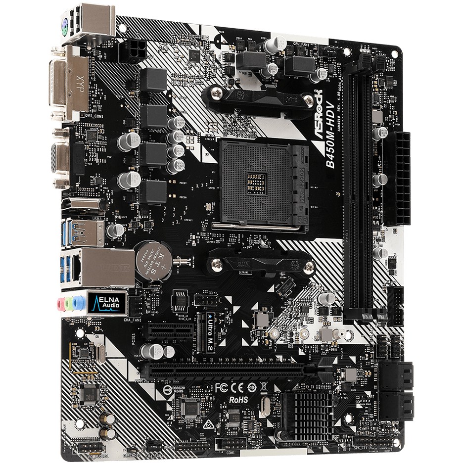 Pllakë Amë AMD AM4 ASRock B450M-HDV R4.0 / mATX / DDR4 / HDMI+VGA+DVI - Figura 4