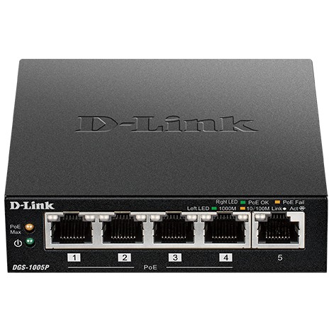 Switch D-Link DGS-1005P/E POE+ 60W, 5 porte - Figura 3