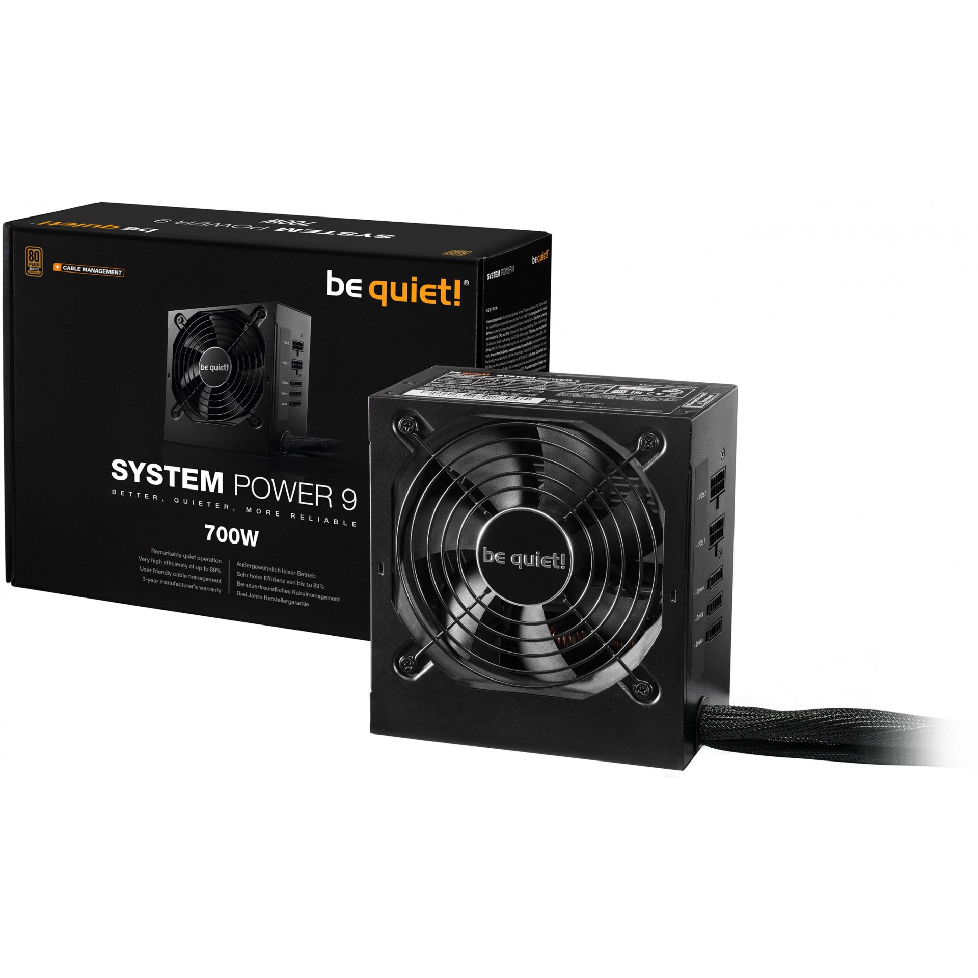 Furnizues Energjie PSU be quiet! System Power 9 CM / 700W / Cable Management - Zezë - Figura 3