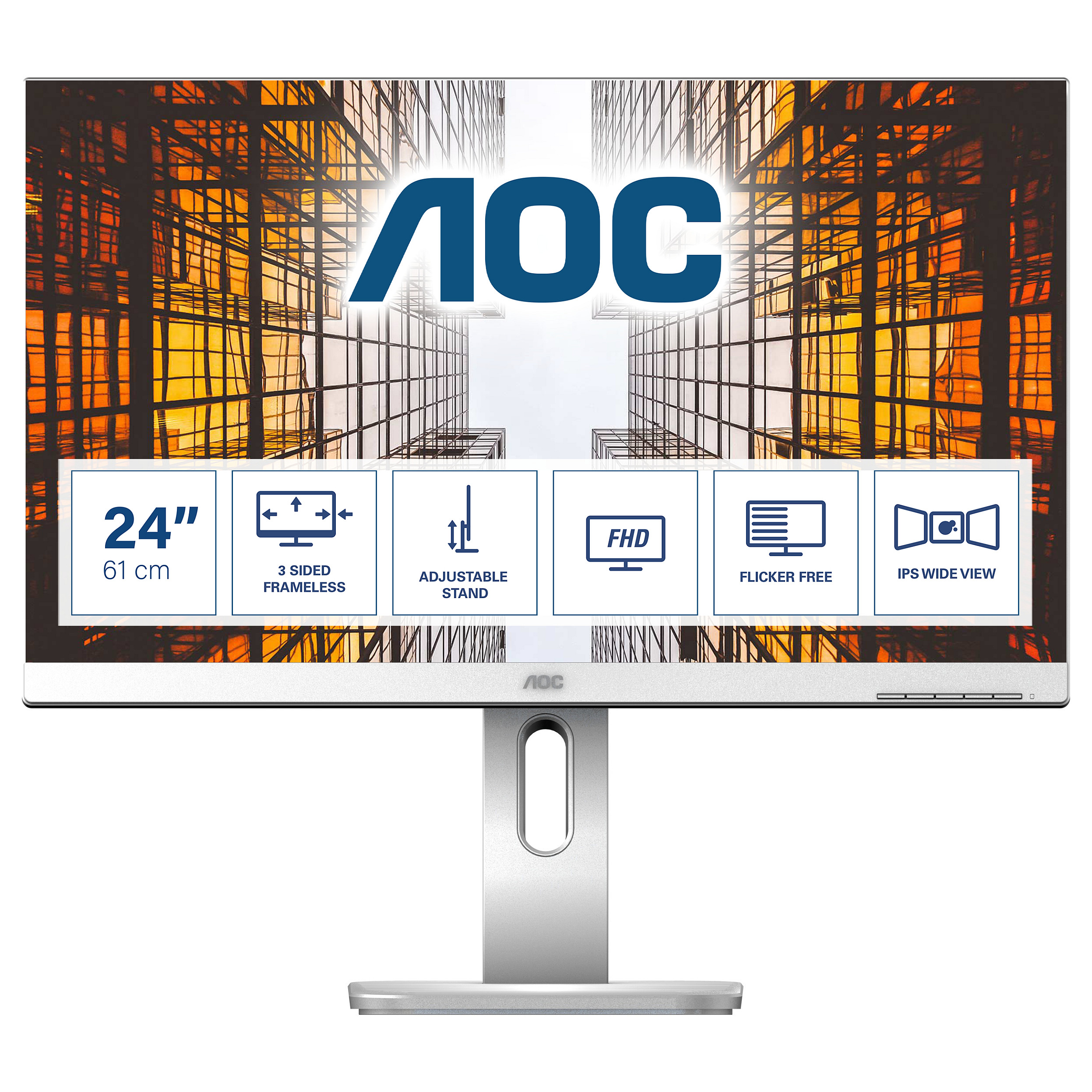 Monitor X24P1GR / 24"/ WUXGA IPS / LED / 60 Hz / 4 ms / HDMI+USB+VGA+DVI+DP - Argjend