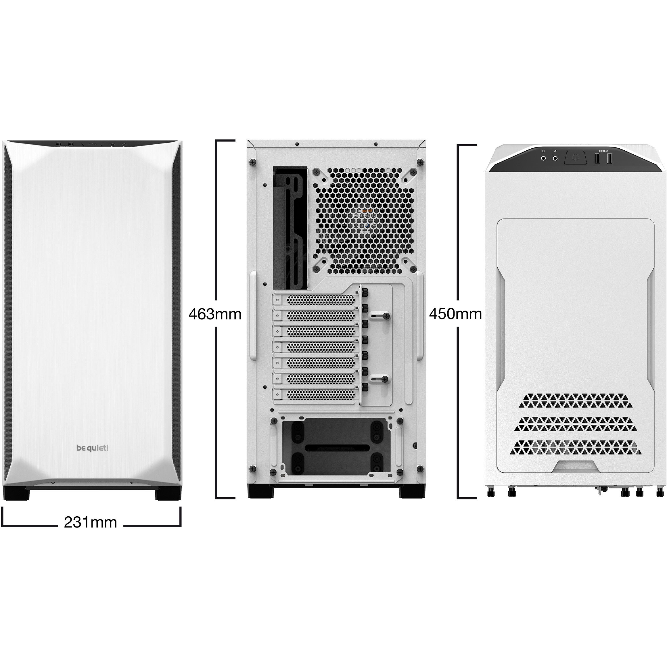 Kasë be quiet! Pure Base 500 Midi Tower Window - Bardhë - Figura 2