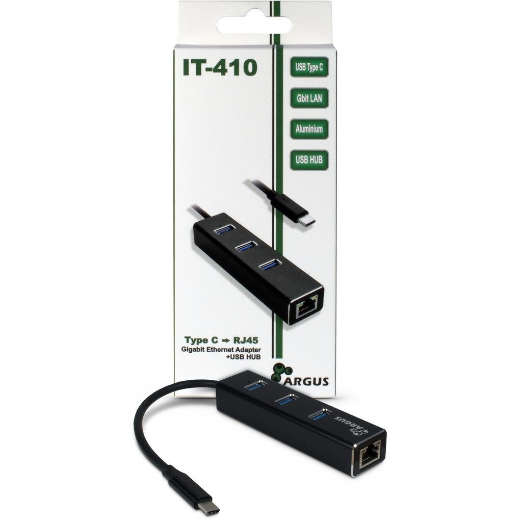 HUB USB-C HUB 3-Porte Inter-Tech Argus IT-410 1x RJ45 Gigabit Lan passiv - Figura 2