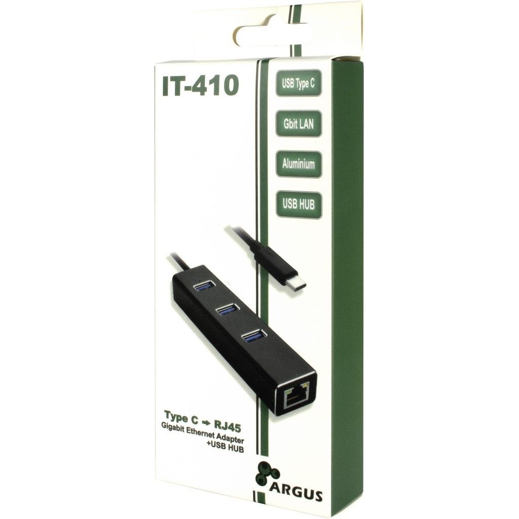HUB USB-C HUB 3-Porte Inter-Tech Argus IT-410 1x RJ45 Gigabit Lan passiv - Figura 3
