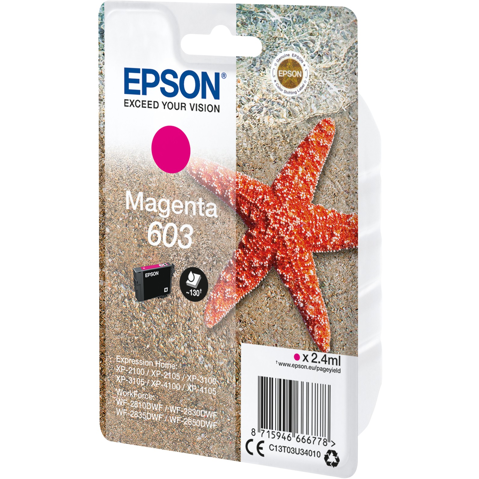 INK Epson 603 Ink Cartridge C13T03U34010 / up to 130 pages – Rozë - Figura 2