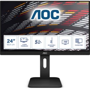 Monitor AOC 60.5cm/24'' (1920x1080) 24P1 IPS 16:9 USB 5ms VGA HDMI DisplayPort Speaker FULL HD Black