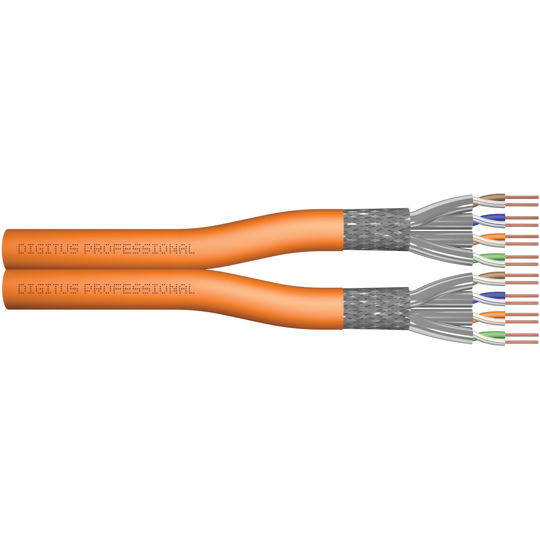 Kabllo për Rrjet DIGITUS CAT7a S/FTP LSZH Install / 500m – Portokalli