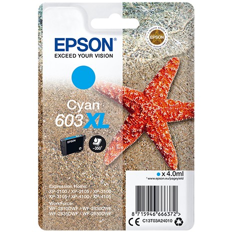 INK Epson 603XL C13T03A24010 / 350 faqe | Tintenpatrone Original – Blu