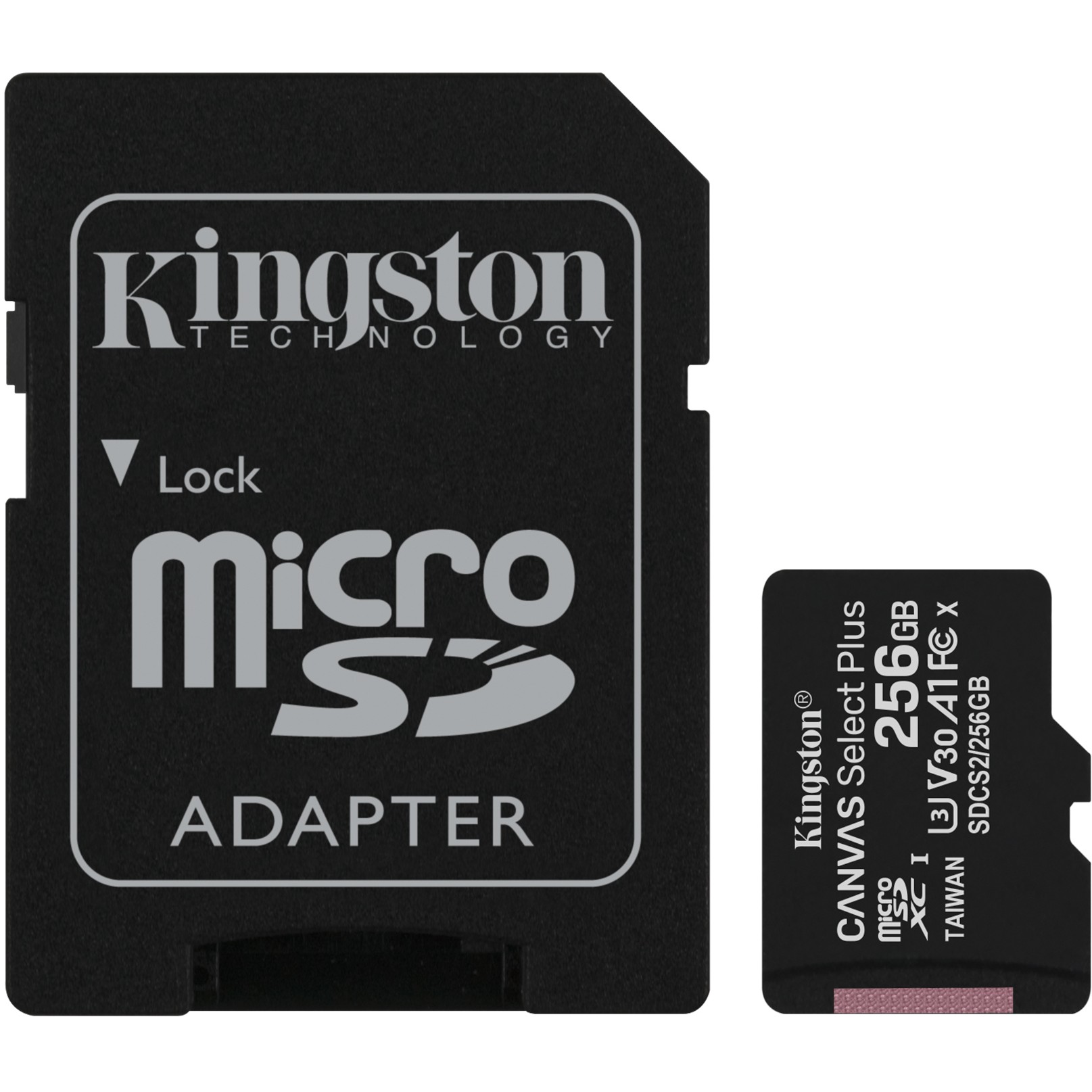 Kartë Memorie MicroSD 256GB Kingston Canvas Select Plus MicroSDXC 100MB/s +Adapter
