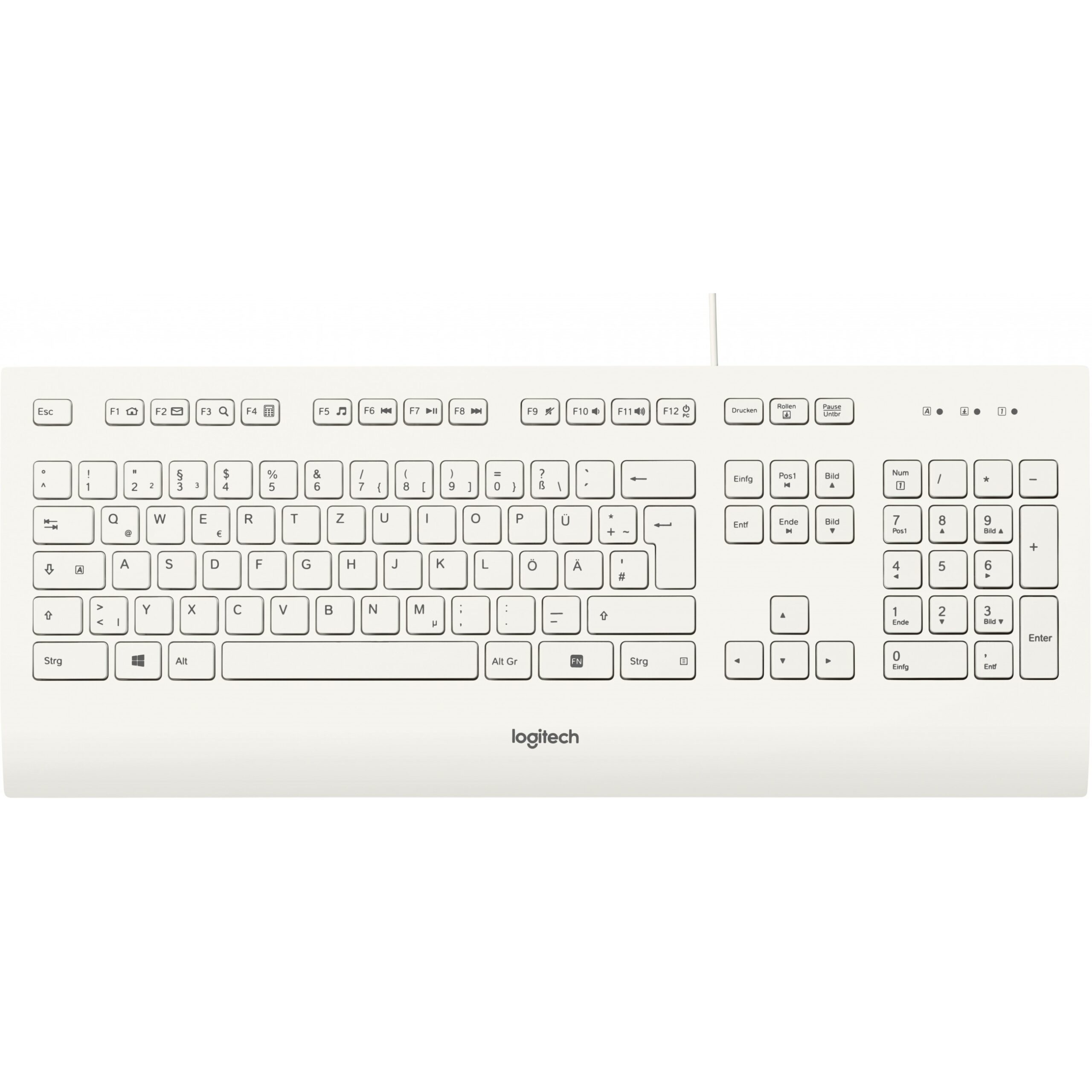 Tastierë Logitech K280e - USB - Deutsch - weiß