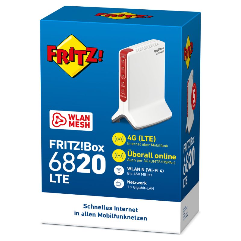 Ruter AVM FRITZ!Box 6820 LTE / Wireless / WWAN / 802.11b/g/n / Desktop - Bardhë - Figura 3