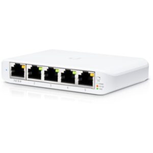 Ubiquiti UniFi USW-Flex-Mini Switch / 5-Port Gigabit / Layer 2 Managed / PoE In – i Bardhë