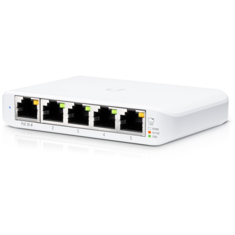 Ubiquiti UniFi USW-Flex-Mini Switch / 5-Port Gigabit / Layer 2 Managed / PoE In – i Bardhë