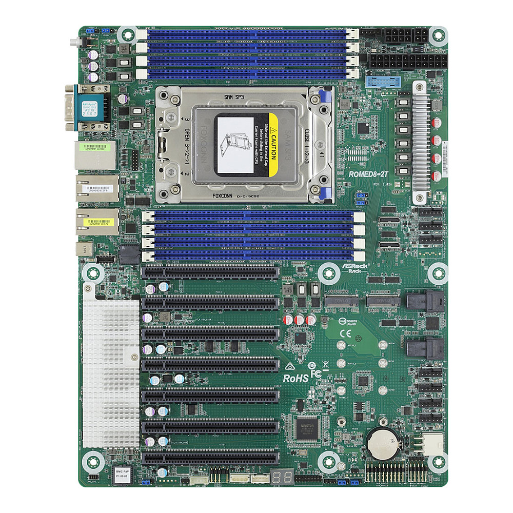 Pllakë Amë Server ASRock Rack ROMED8-2T / Socket SP3 / EEB / AMD EPYC 7000 / DDR4