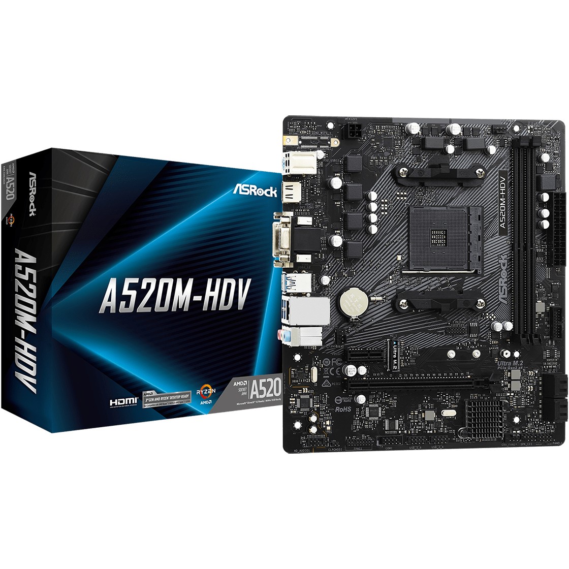 Pllakë Amë AM4 ASRock A520M-HDV mATX