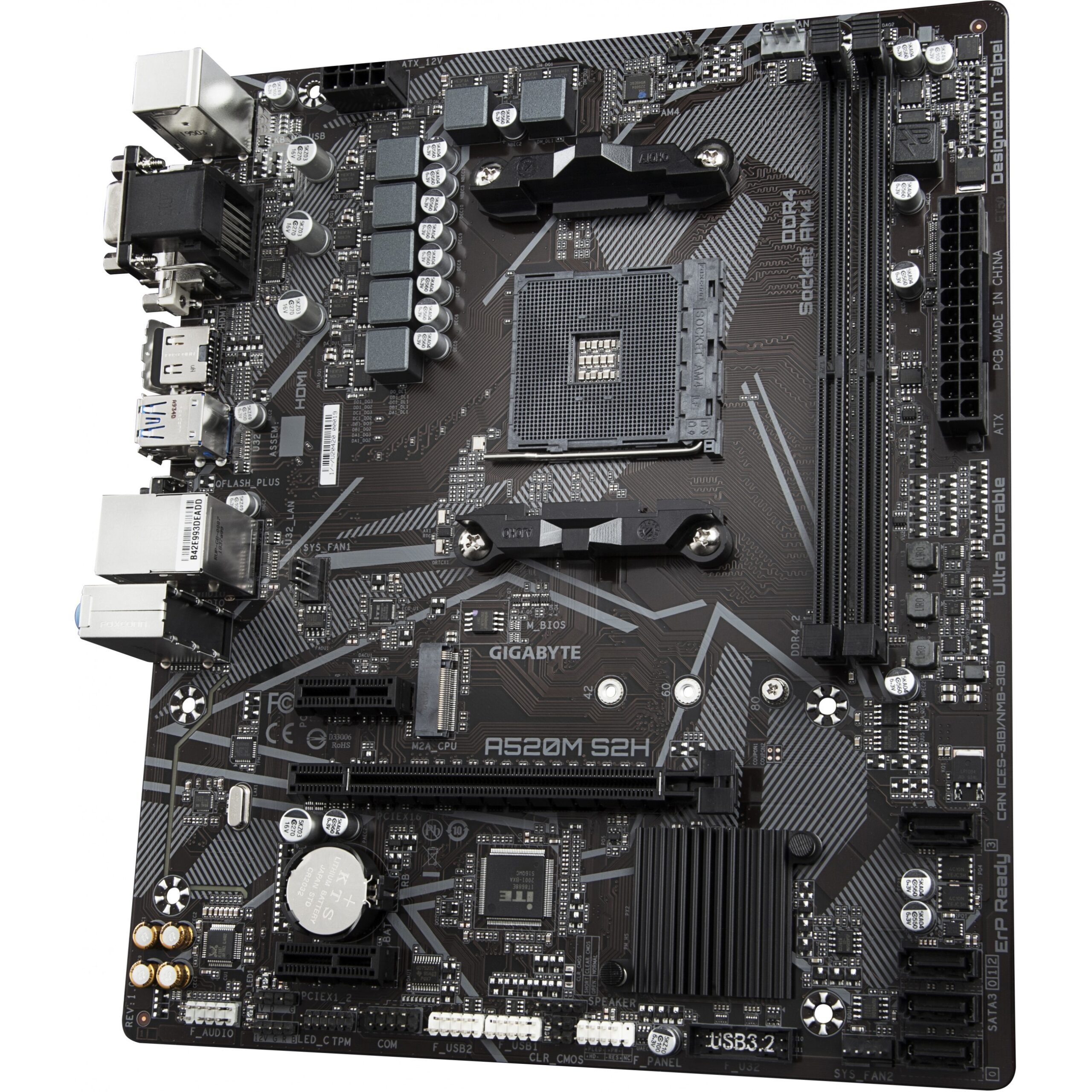 Pllakë Amë AMD AM4 Gigabyte A520M S2H / mATX / DDR4 / HDMI+VGA+DVI - Figura 4