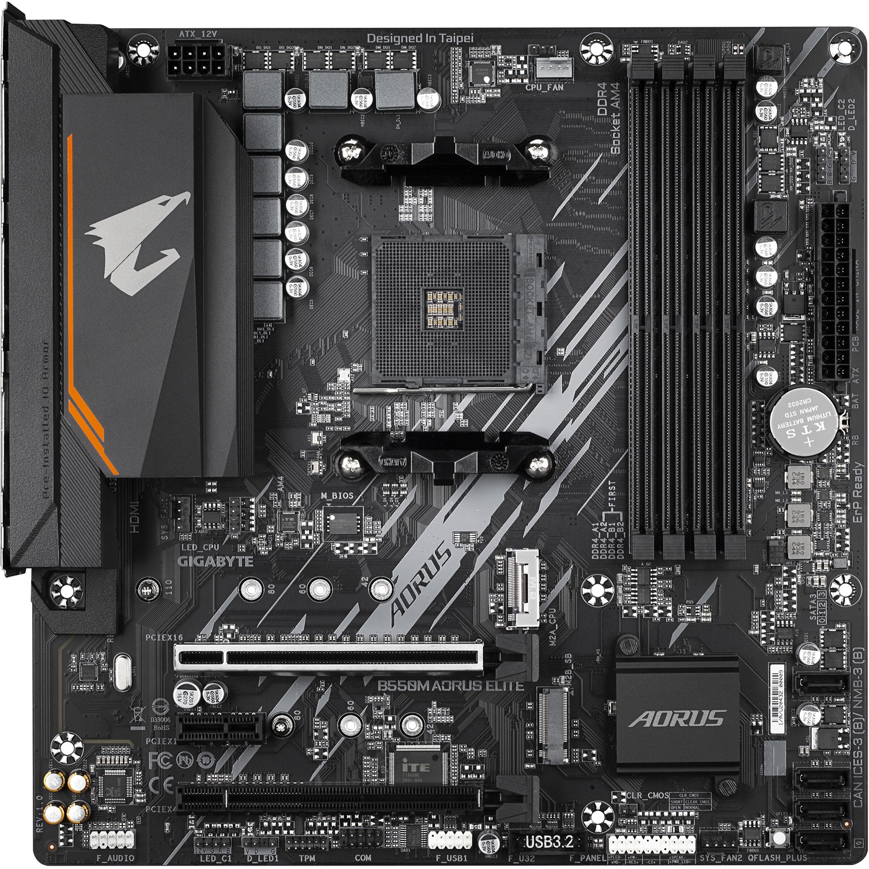 Pllakë amë AMD AM4 Gigabyte B550M AORUS ELITE mATX - Figura 2