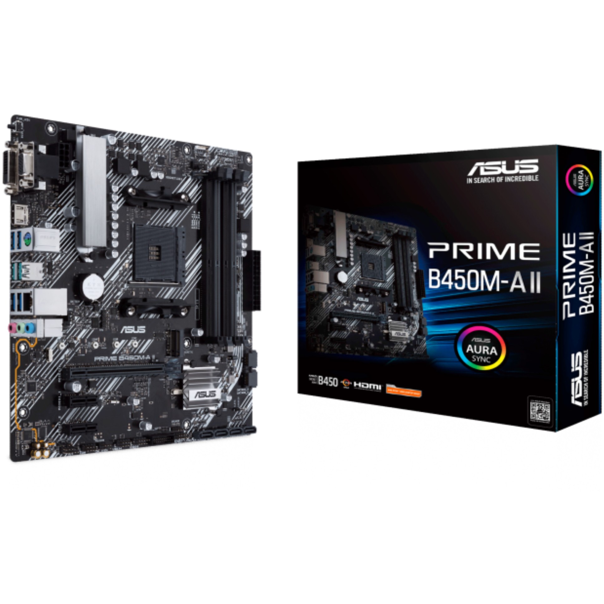 Pllakë Amë AMD AM4 ASUS PRIME B450M-A II / DDR4 / HDMI+VGA+DVI