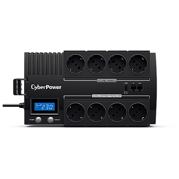 CyberPower BR1200ELCD – 1200VA 720W Line-Interactive UPS with AVR, LCD Display, 8 Schuko & USB Monitoring – Reliable Backup Power for PC & Network Devices - Figura 2