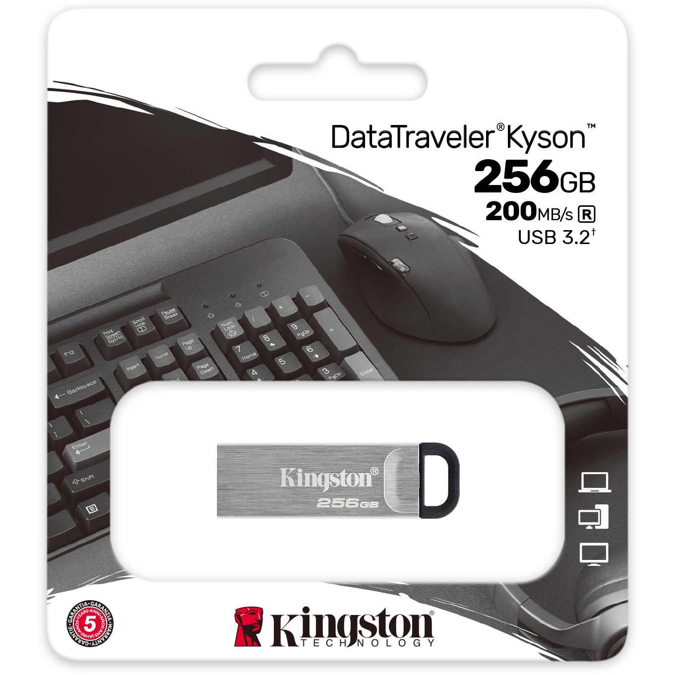 USB Flash Drive STICK 256GB USB 3.2 Kingston DataTraveler Kyson Silver - Figura 4