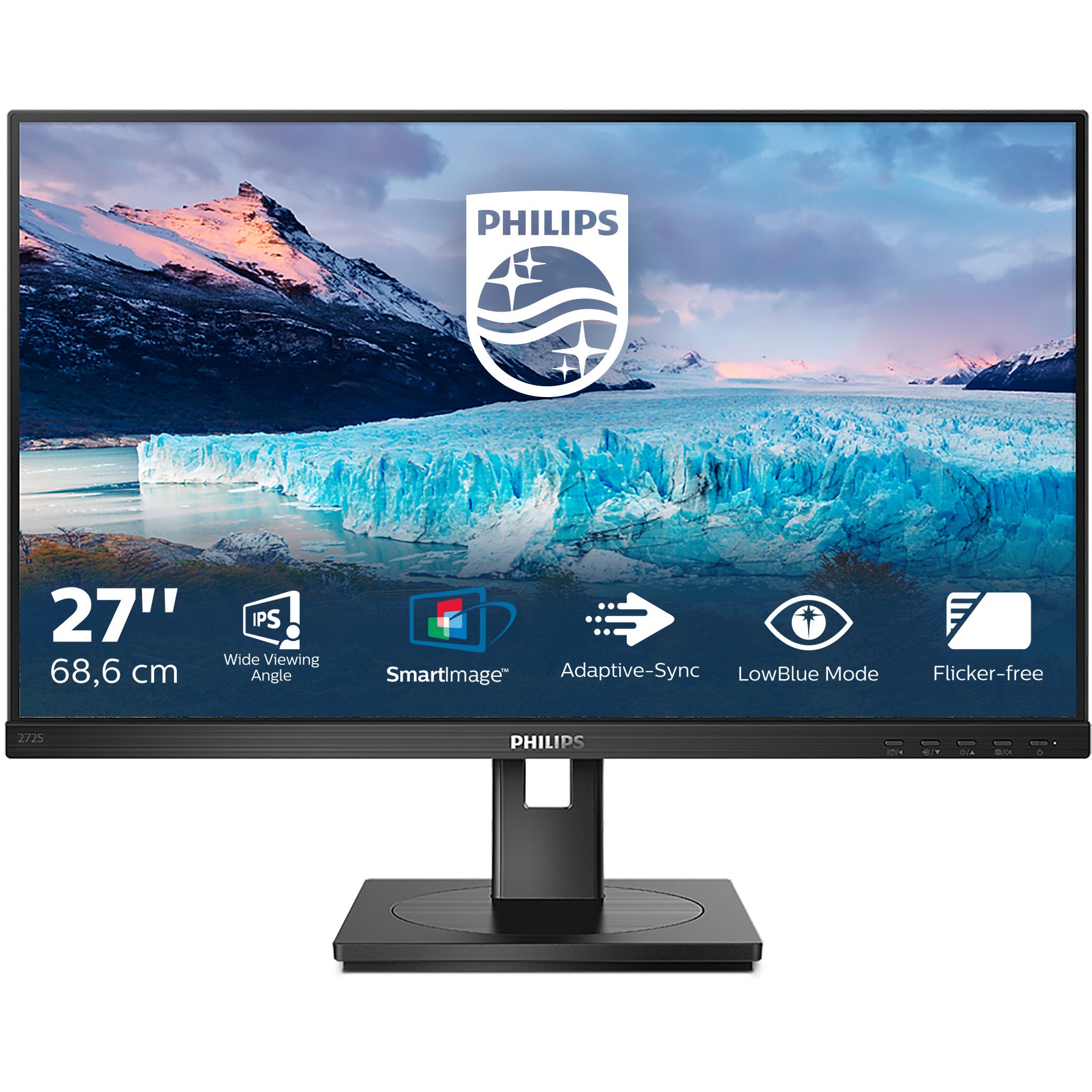 Monitor Philips S-line 272S1AE 27'' (1920x1080) 16:9 4ms HDMI DVI-D VGA DisplayPort VESA Pivot Speaker Full HD, i zi - Figura 2