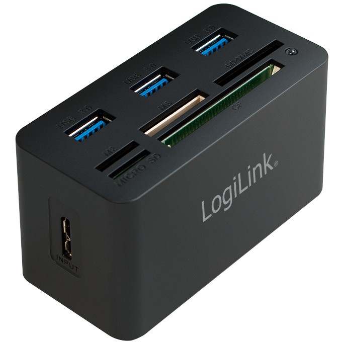 HUB LogiLink CR0042 USB 3.0, 3x USB 3.0, 3 porte, all-in-one lexuash kartash