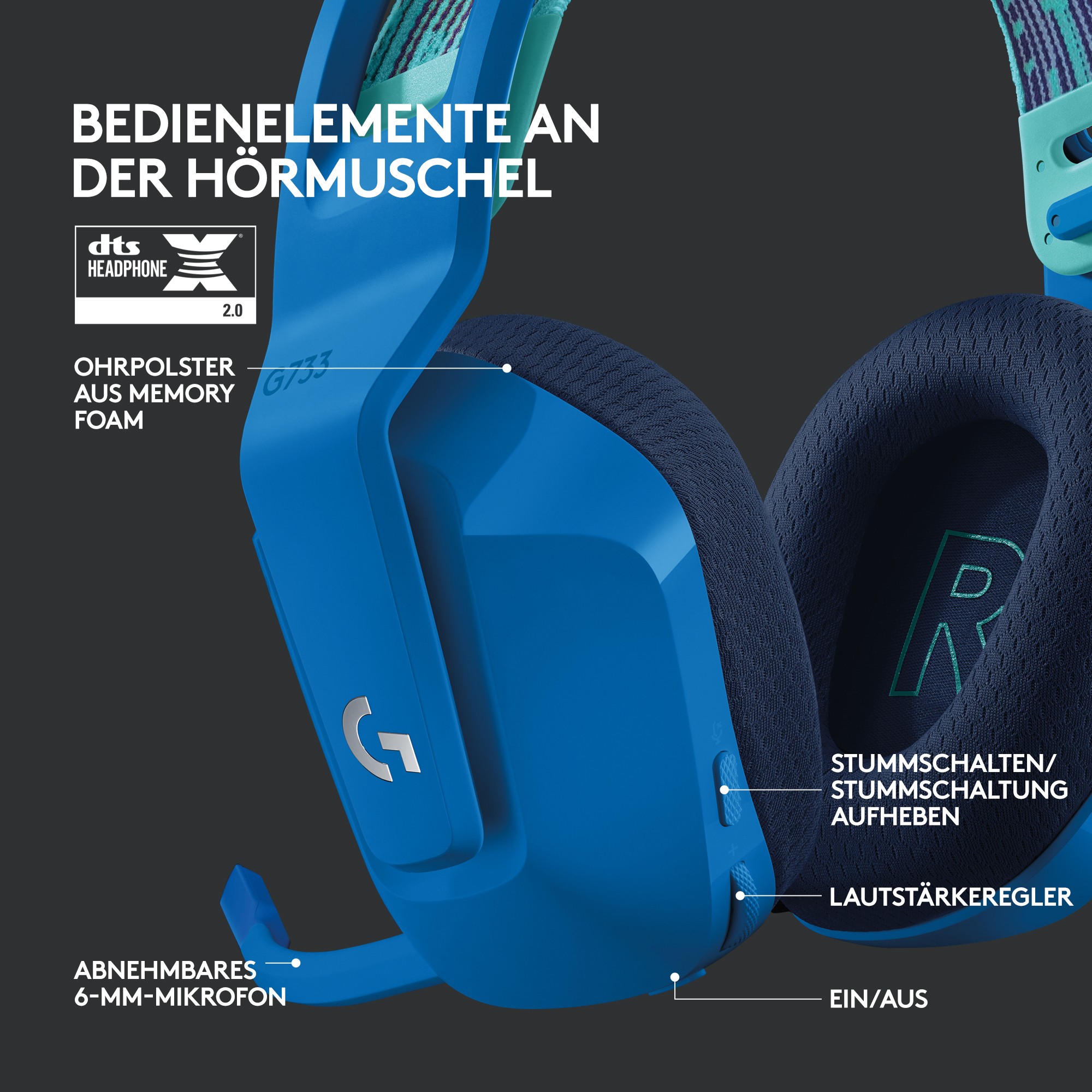 Kufje Logitech G733, të kaltërta - Figura 3