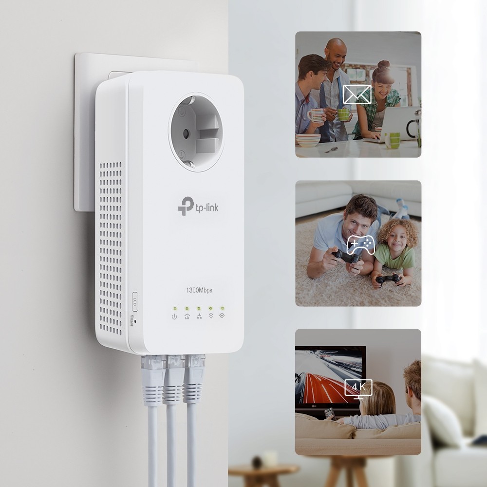 Power-LAN TP-Link TL-WPA8631P AV1300 Kit with AC1200 Wi-Fi / Gigabit Ethernet / and Pass-Through Socket - Figura 3