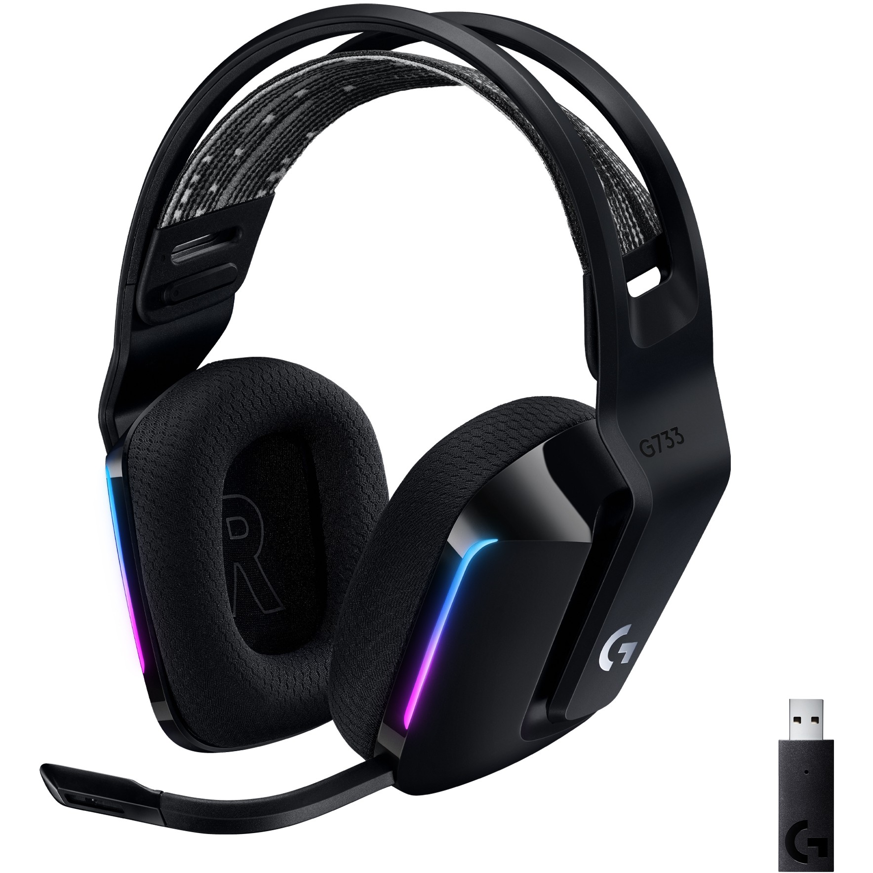 Kufje Gaming Logitech G733 Lightspeed / Wireless / RGB / të zeza