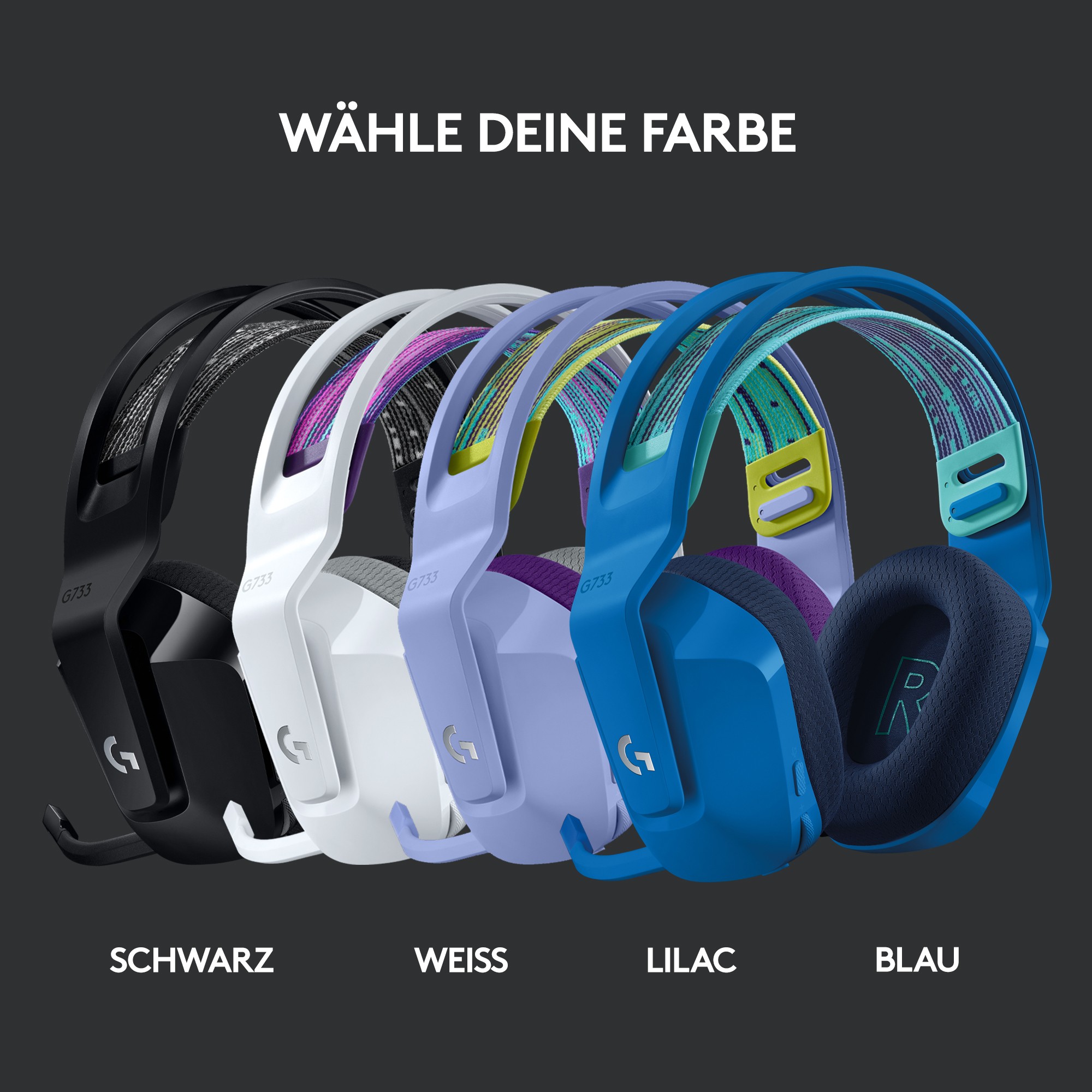 Kufje Gaming Logitech G733 Lightspeed / Wireless / RGB / të zeza - Figura 3
