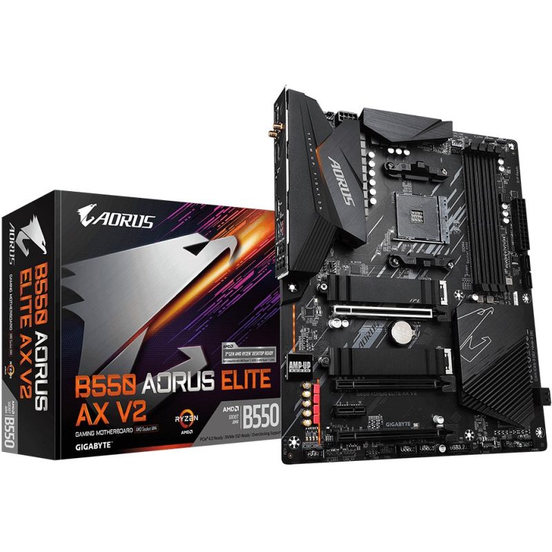 Pllakë Amë AMD AM4 Gigabyte B550 AORUS ELITE AX V2 / DDR4 / HDMI+DP