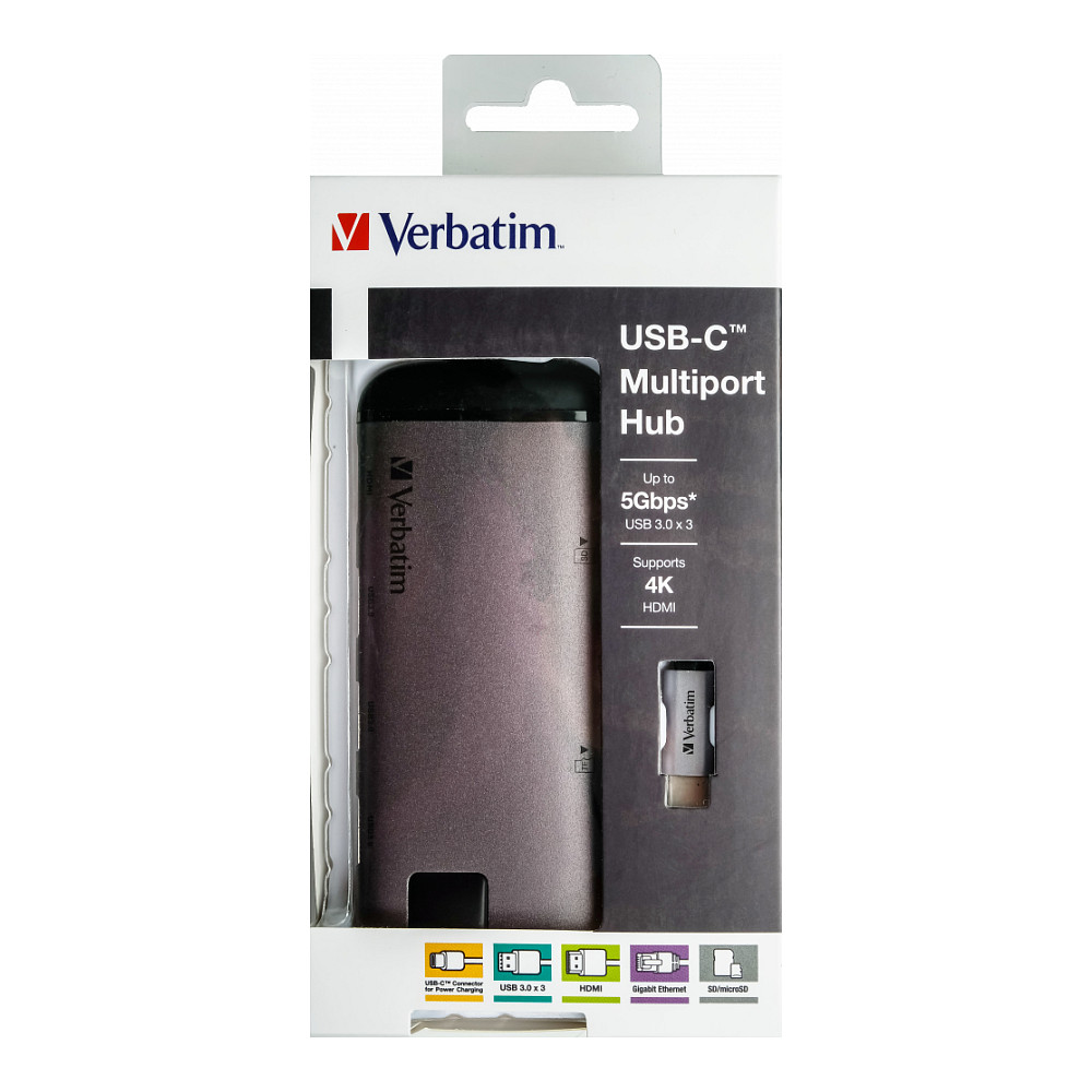 HUB Verbatim / USB-C / 7-Port / 3x USB 3.0 / USB-C / HDMI / Ethernet / SD/microSD / Passive - Figura 2